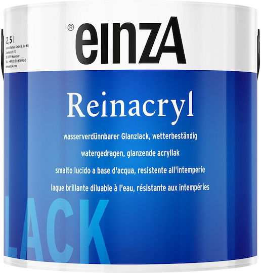 Einza Ριπολίνη Οικολογική Νερού Reinacryl Glanzlack 0.75lt Λευκό Γυαλιστερό