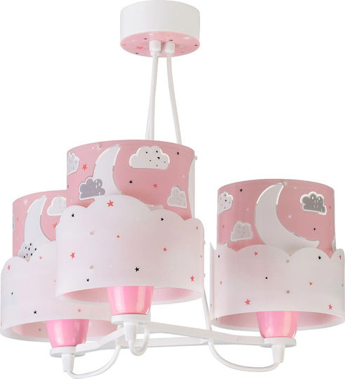 Ango Kids Plastic Chandelier Ceiling Light E27 Moon Pink 23W