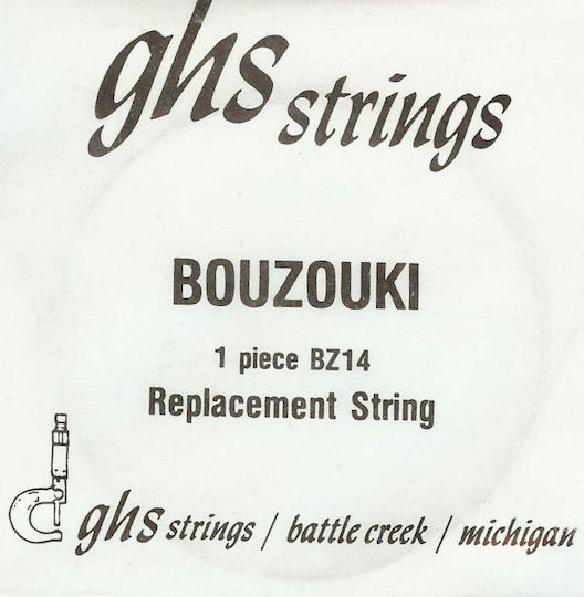 GHS Strings Einzelne Stahl Saite für Bouzouki Bouzouki Loop End Plain 14"