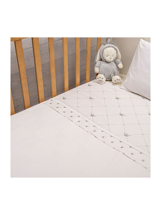 abo Blanket Cot Queens Crown Waffle Beige 100x150cm