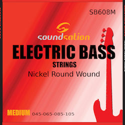 Soundsation Electric Bass Strings SB608M Χορδές 45 - 105" Μπάσου Soundsation Electric Bass Strings SB608M Χορδές 45 - 105" Μπάσου