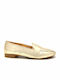 Damen Mokassins aus Leder in Gold Farbe