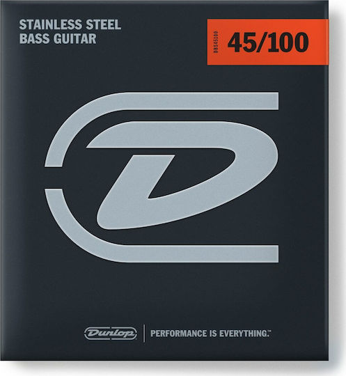Dunlop Stainless Steel Bass Σετ Χορδών Stainless Steel Μπάσου 45 - 100"