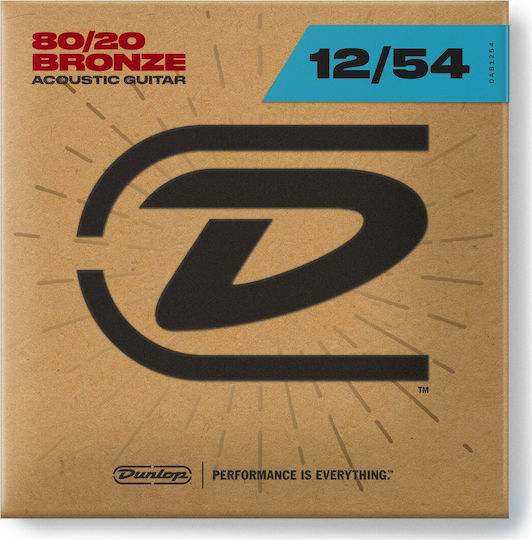 Dunlop 80/20 Bronze Akustikgitarrensaiten Einstellen 12 - 54"