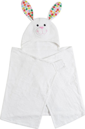 Zoocchini Baby-Badetuch mit Kapuze Bella The Bunny Weiß 127x55cm