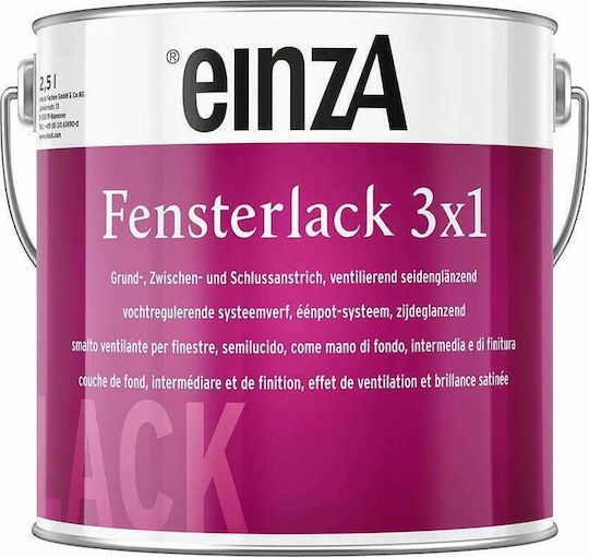 Einza Impregnating Colour Fensterlack 3x1 0.75lt White Shiny