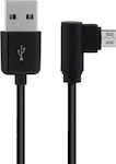 Powertech Angle (90°) USB 2.0 to micro USB Cable Μαύρο 3m (CAB-U126)