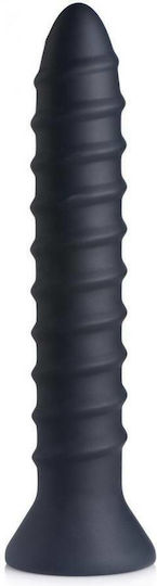 Master Series Power Screw 10x Sprial Silicone Vibrator Πρωκτικός Δονητής Μαύρος 20cm
