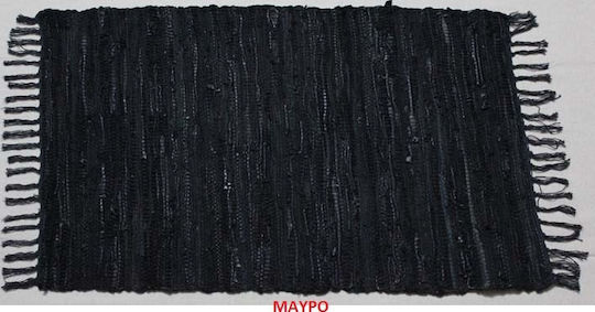 Chios Hellas Teppich Kamin Rechteckig Leder mit Fransen Black
