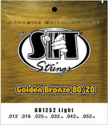 Sit Golden Bronze 80/20 Acoustic Guitar Strings Set 80/20 Bronze 12 - 52 Inches Light Sit Golden Bronze 80/20 Acoustic Guitar Strings Set 80/20 Bronze 12 - 52 Inches Light