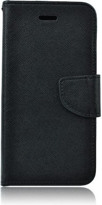 Fancy Synthetic Leather Wallet Black (Huawei P40 Lite)