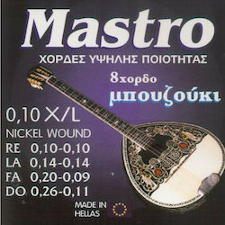 Mastro Σετ Χορδών Nickel Wound 10 - 26" 8χορδο Μπουζούκι Mastro Σετ Χορδών Nickel Wound 10 - 26" 8χορδο Μπουζούκι