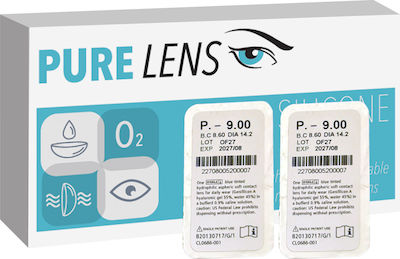 Pure Lens Silicone 2 Μηνιαίοι Φακοί Επαφής Σιλικόνης Υδρογέλης