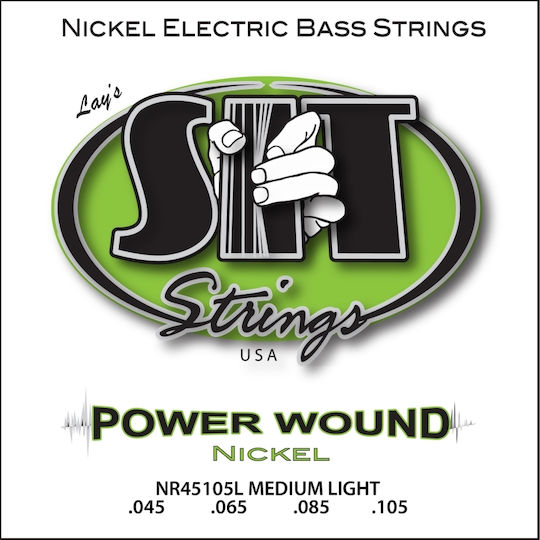 Sit Power Wound Nickel Bass Set Corzi Pentru Bas Oțel Plăcut Cu Nichel 45 - 105 Medium Light