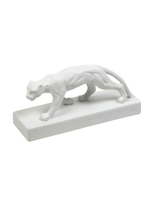 Espiel Decorative Feline made of Ceramic ''Πούμα'' in White 22x7x10cm 1pcs