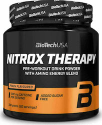 Biotech USA Nitrox Therapy Pre-workout Drink Powder with Amino Energy Blend Pre Workout Supplement 340gr Peach