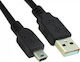 USB 2.0 Kabel USB-A-Stecker - Mini-USB-B-Stecker Schwarz 2m 04.001.0340