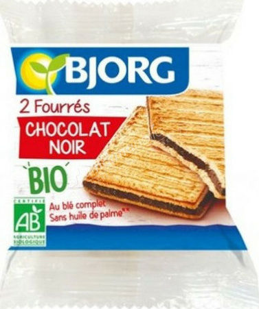 Bjorg Organic Biscuits Filled Cookies With Dark Chocolate With Filling Chocolate 2pcs 150gr
