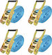 vidaXL Car Luggage Strap with Ratchet Blue 800x5cm 4pcs
