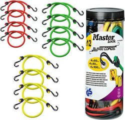 Master Lock Car Luggage Elastric Strap 2 Ends 60/80/100cm Gray 100cm 12pcs