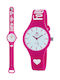 Marea Wishes Watch with Fuchsia Rubber Strap