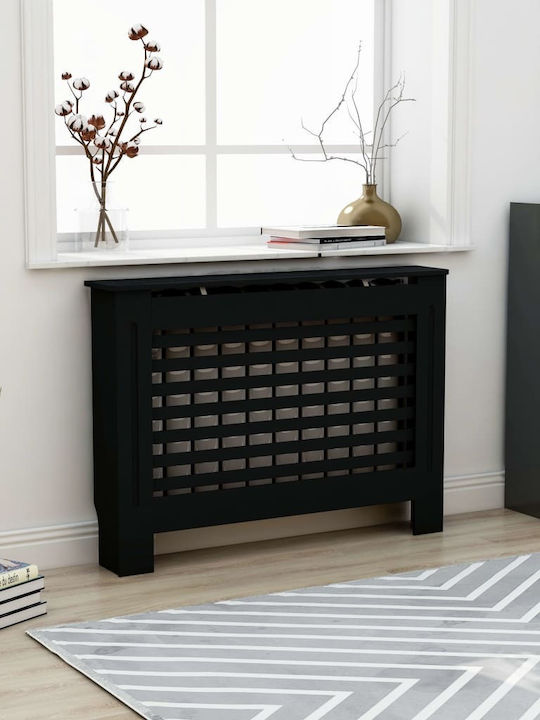vidaXL Κάλυμμα Καλοριφέρ από MDF Μαύρο 112x19x81cm