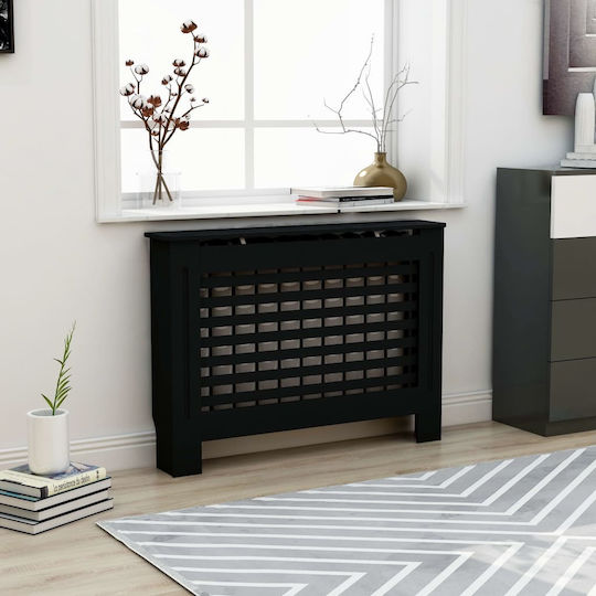 vidaXL Husă Pentru Radiator Din MDF Negru 112x19x81cm