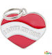 My Family Charms I Love My Dog Hunde-Identifikationsmarke Herz Rote Metallische Personalisierung