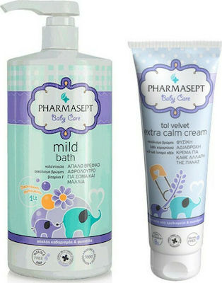 Pharmasept Πακέτο Tol Velvet Baby Mild Bath Απαλό Παιδικό Αφρόλουτρο Pflege-Set 1000ml