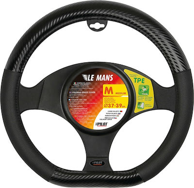 Lampa Car Steering Wheel Cover Le Mans with Diameter 37-39cm Leatherette Black L3295.3