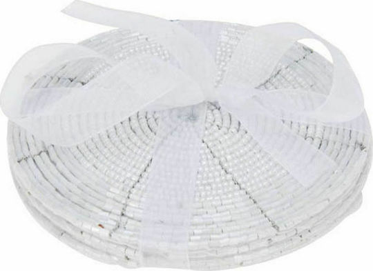 JK Home Decoration Rotund Suporturi pentru pahare Plastic Alb 10cm 4buc