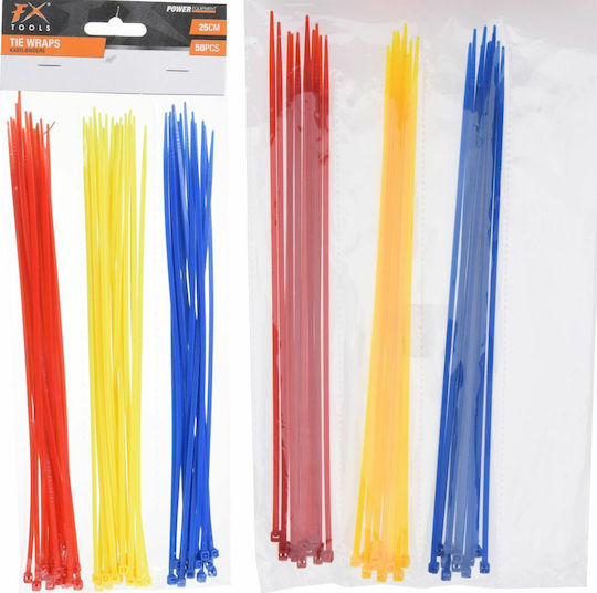 Legături Cablu Din Plastic 250mmx25mm În Culoare Multicoloră 50 Bucăți