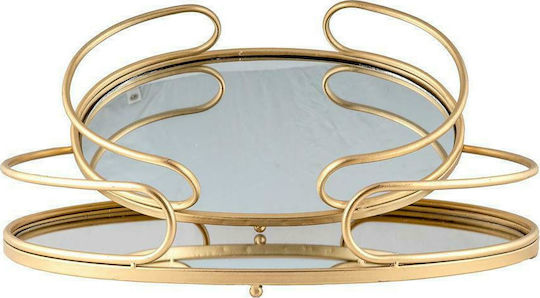 Zen Collection Tavă Decorativă Metal Dreptunghiulară cu oglindă Aur 50x30.5cm 2buc