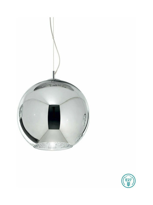 Ideal Lux Nemo SP1 Pendant Lamp E27 Chrome Silver