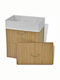 vidaXL Wäschekorb aus Bamboo Faltbar mit Deckel 52x32x60cm Braun