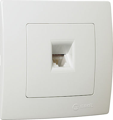 Makel Lillium Complete Single Telephone Socket White 32001014