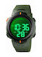 Skmei Digital Watch Battery with Rubber Strap Army Green