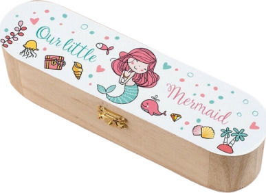 Christening Favor with Pencil Case Mermaid made of Wood