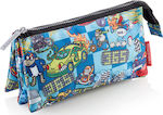 Kukuxumusu Motomix Pencil Case with 3 Compartments Turquoise