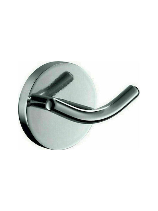 Viospiral Double Wall-Mounted Bathroom Hook ​5x5cm Silver