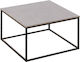 Square Coffee Table Texas Wooden Black L80xW80xH45cm.