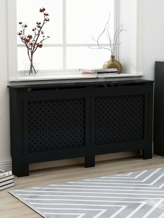 vidaXL Κάλυμμα Καλοριφέρ από MDF Μαύρο 152x19x81cm