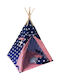 Baby Adventure Kids Indian Teepee Play Tent Stars BR75042 Blue