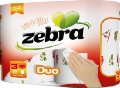 Zebra Χαρτί Κουζίνας Duo 2 Ρολά 3 Φύλλων