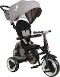 Q Play Παιδικό Τρίκυκλο Ποδήλατο Πτυσσόμενο, Μετατρεπόμενο με Χειρολαβή Γονέα & Σκίαστρο Rito Plus για 1-3 Ετών Γκρι
