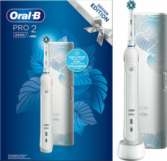 Oral-B Pro 2 2500 Design Edition Electric Toothbrush with Timer, Pressure Sensor, and Travel Case