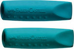 Faber-Castell Σετ Γόμες για Μολύβι Grip 2001 Καπάκι Πετρόλ 2τμχ Γαλάζιες
