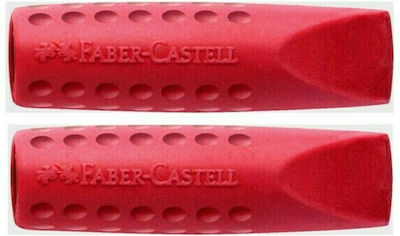 Faber-Castell Σετ Γόμες για Μολύβι Grip 2001 Καπάκι Blackberry 2τμχ Κόκκινες