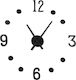 Wall Clock Sticker Plastic Black