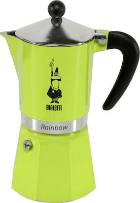 Bialetti Rainbow Stovetop Espresso Pot for 6 Cups Green